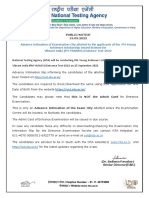 Public Notice-Advance Intimation of Examination