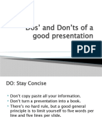 Dos’ and Don’Ts of a Good Presentation