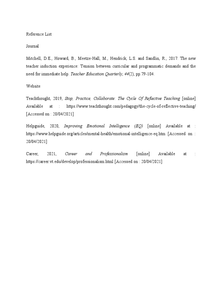 Reference List | PDF