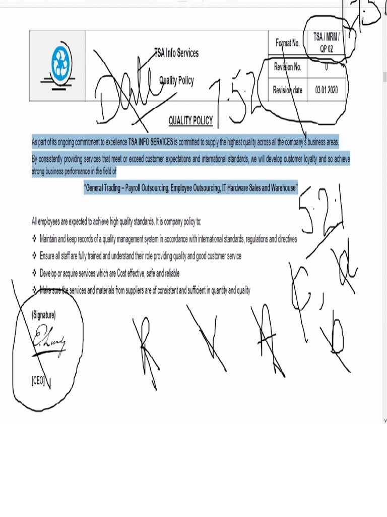Tsa Quality Policy PDF