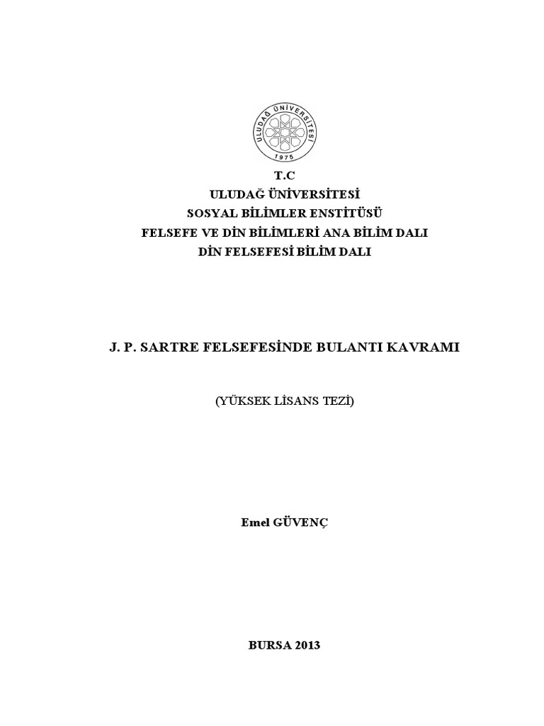 J. P. Sartre Felsefesinde Bulanti Kavrami | PDF