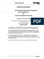 Instruction Sheet: FAA Approved Airplane Flight Manual Supplement P/N 140-590039-0111 For Take-Off Configuration Warning