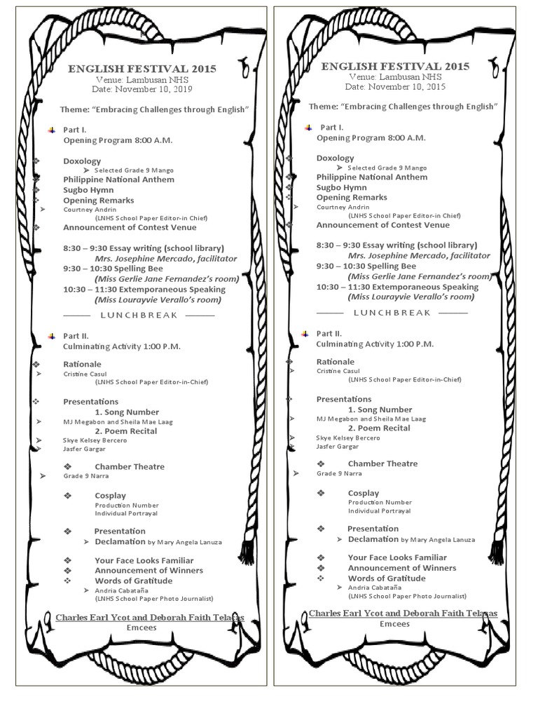 English Festival Program | PDF