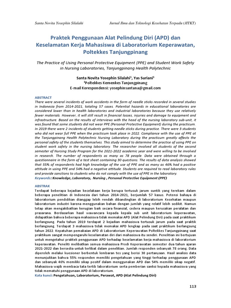 5 +santa+ (Production) + (113-123) | PDF | Peralatan Perlindungan Diri ...