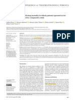 Analysis of Risk Factors Affecting Mortality in Elderly Patients Operated On For Hip Fractures