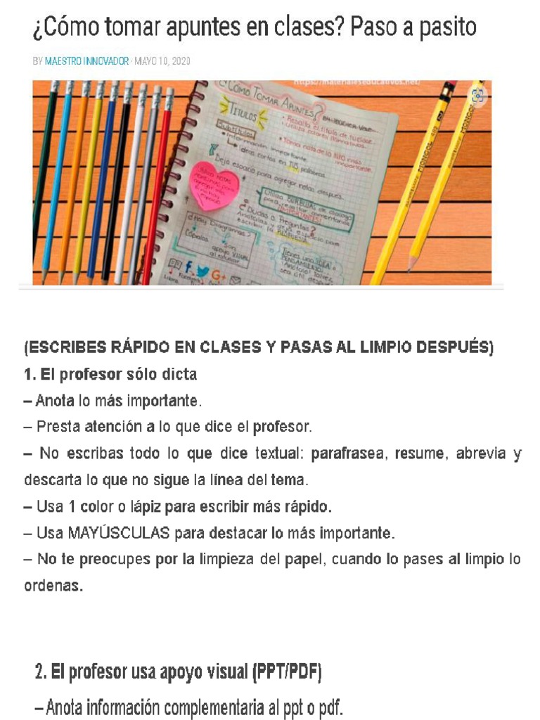 Técnica de Apuntes | PDF