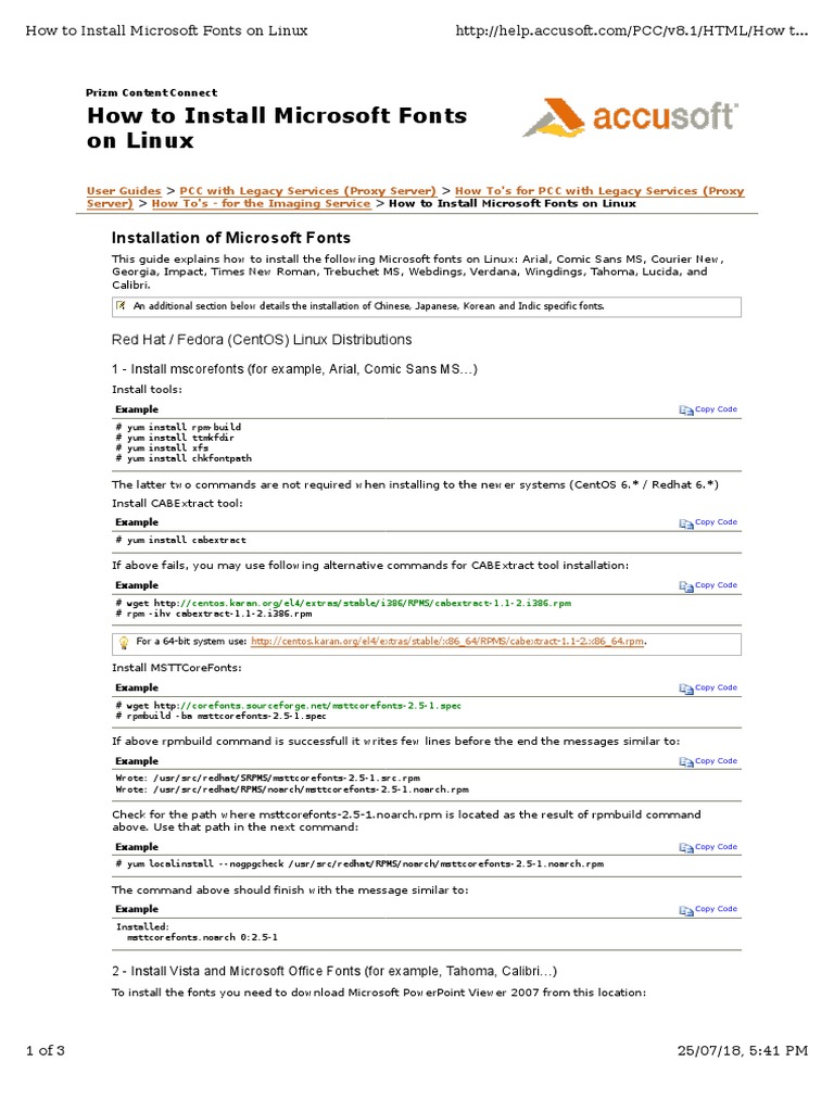 Installing MSCorefontsin Linux Systems | PDF | Operating System ...