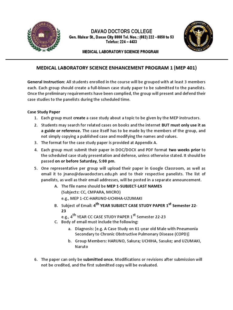 Mep 401 Case Study Guidelines 22 23 PDF Microsoft Power Point