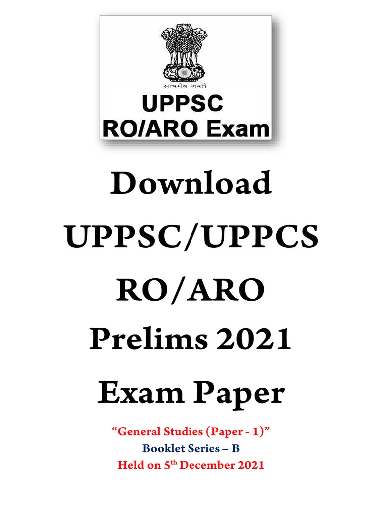 UPPSC UPPCS Review Officer Asstt Review Officer RO ARO Exam Question