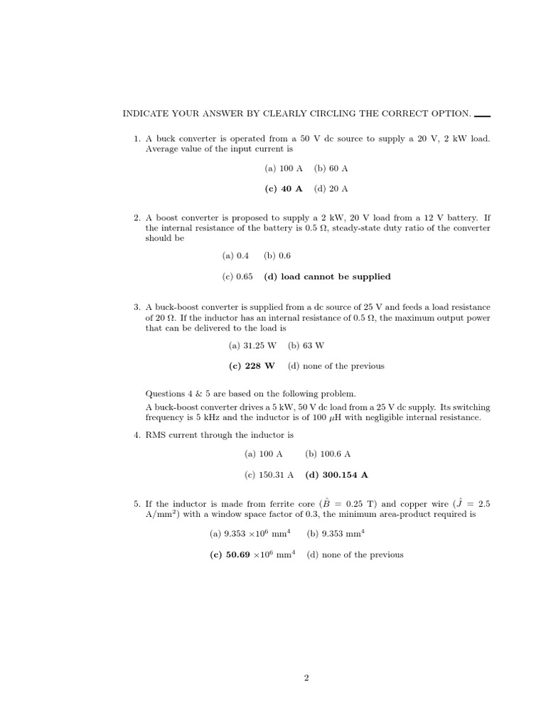 Power Electronics Exam Questions and Answers | PDF | Teaching Methods ...