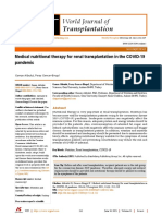 Medical Nutritional Therapy For Renal Transplantation in The COVID-19