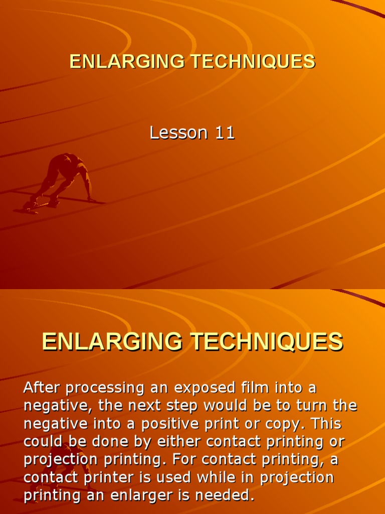 Photo Enlargement Techniques Guide | PDF | Imaging | Recording