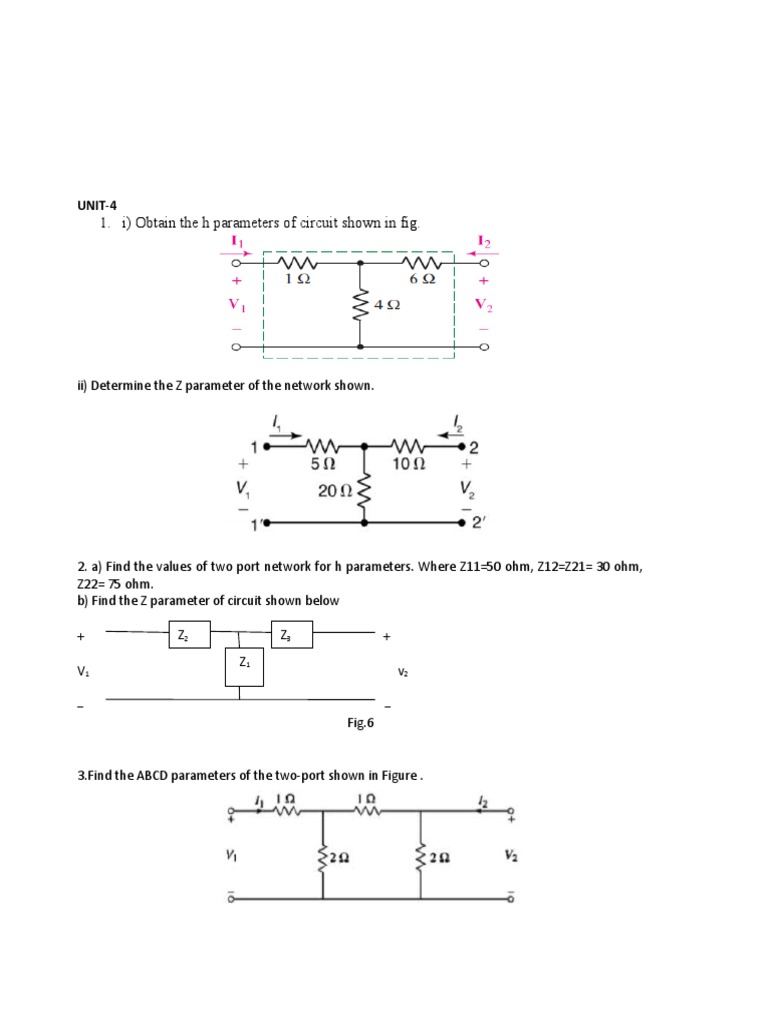 Two-Port Network Parameter Analysis | PDF