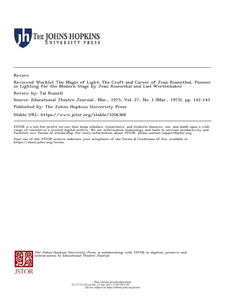 Jean Rosenthal | PDF