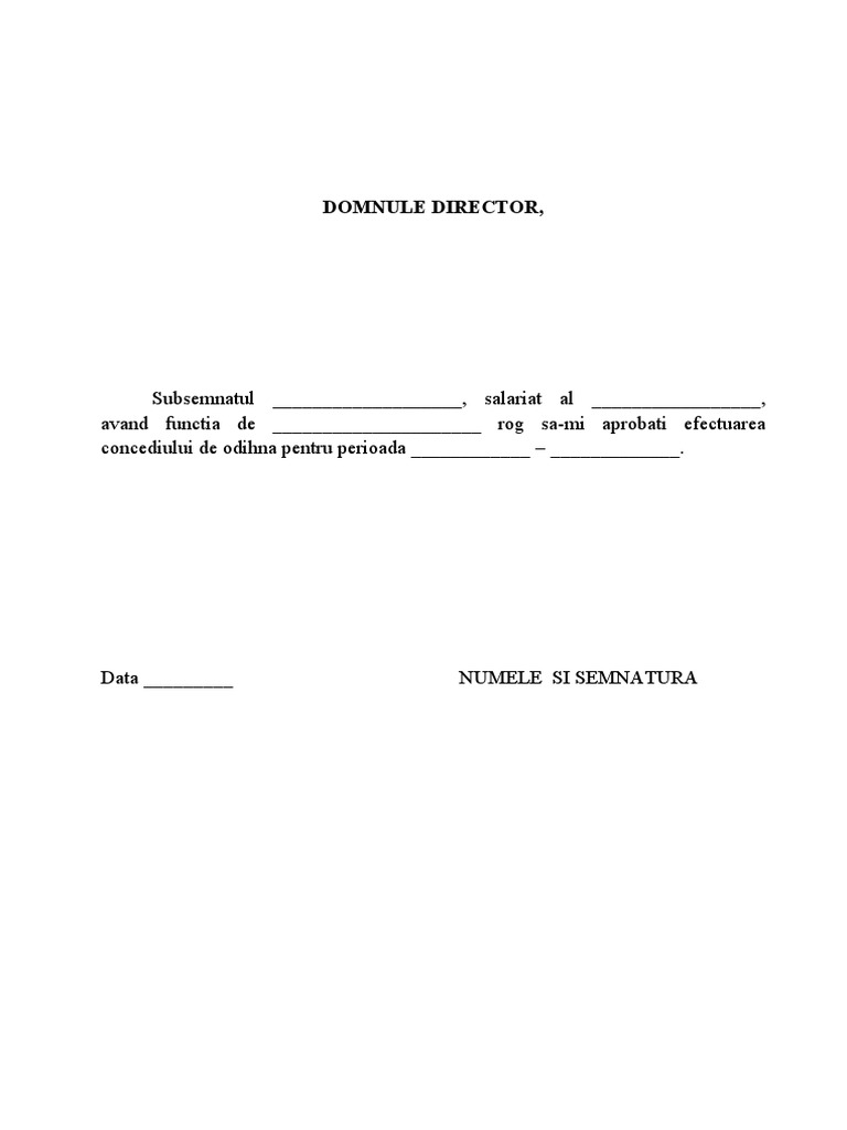 Cerere Concediu Odihna | PDF