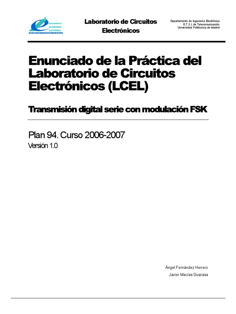 Práctica de FSK en Circuitos Electrónicos | PDF | Modulación | Densidad ...