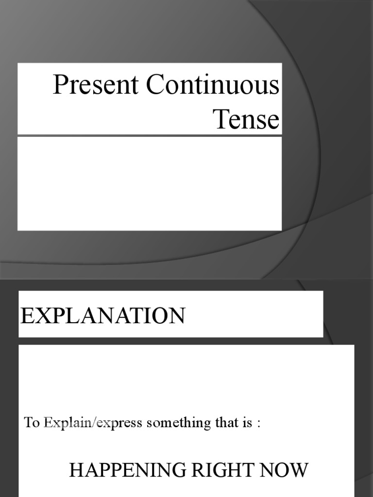 Present Continuous Tense Negative and Interogative | PDF | Language ...
