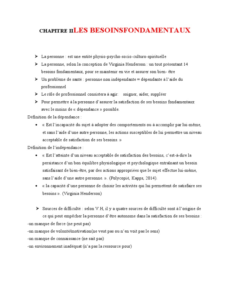 Comprendre les Besoins Fondamentaux | PDF | Évolution de carrière ...