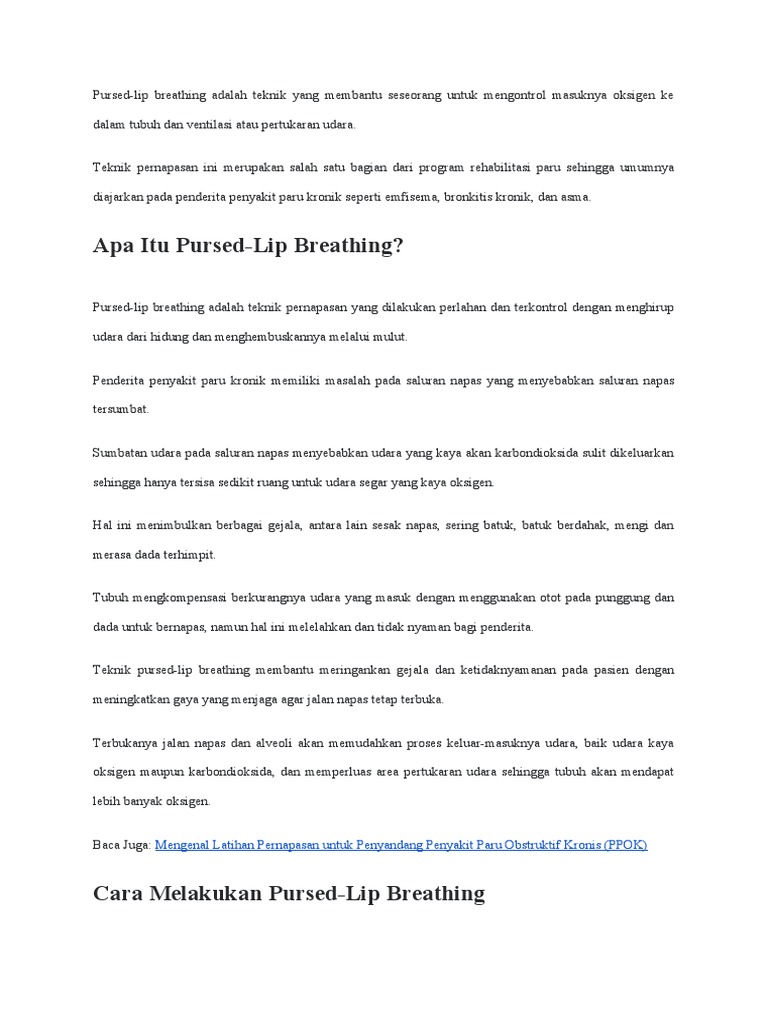 Pursed Lips Breathing Budianto PDF