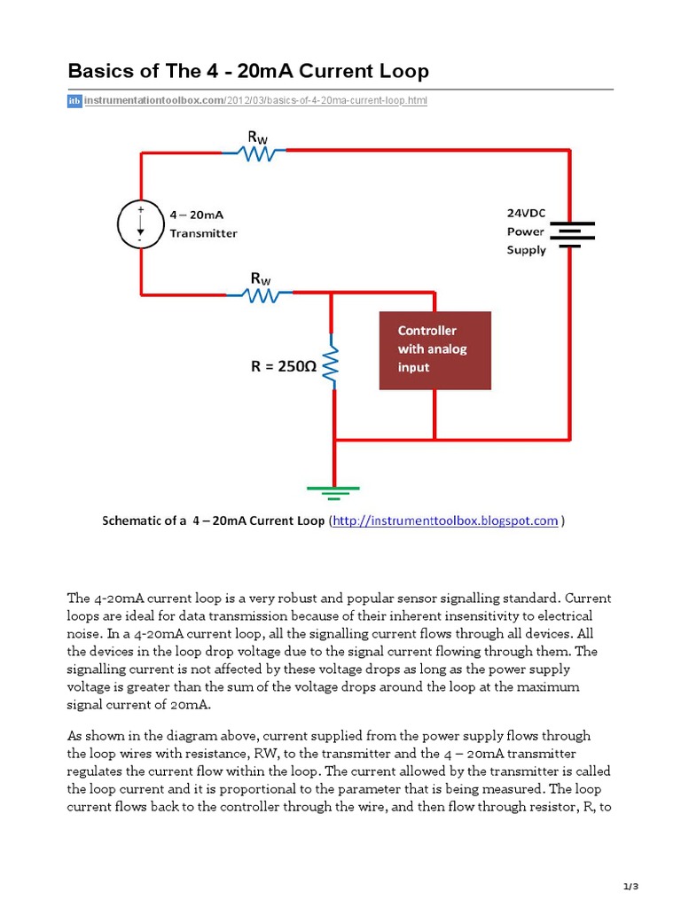Basics of The 4 - 20ma Current Loop | PDF | Voltage | Power Supply