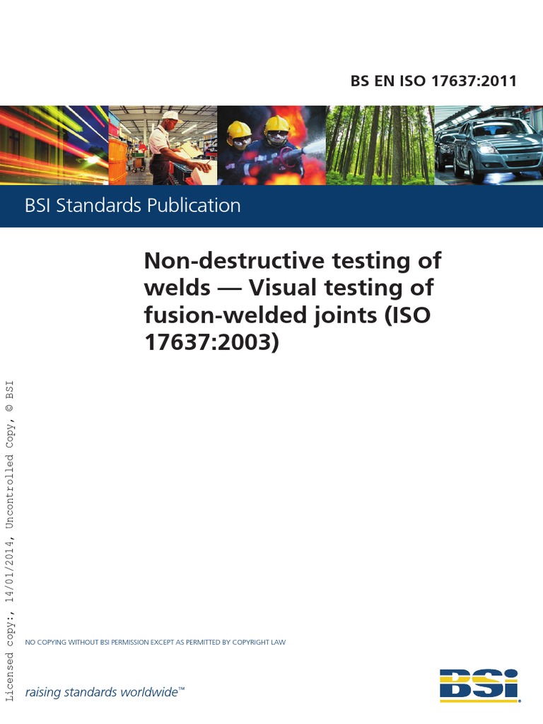 BS EN ISO 17637 - 2003 - Welding | PDF | International Organization For ...