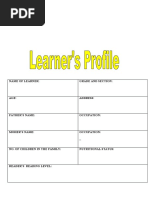 Learners Reading PROFILE