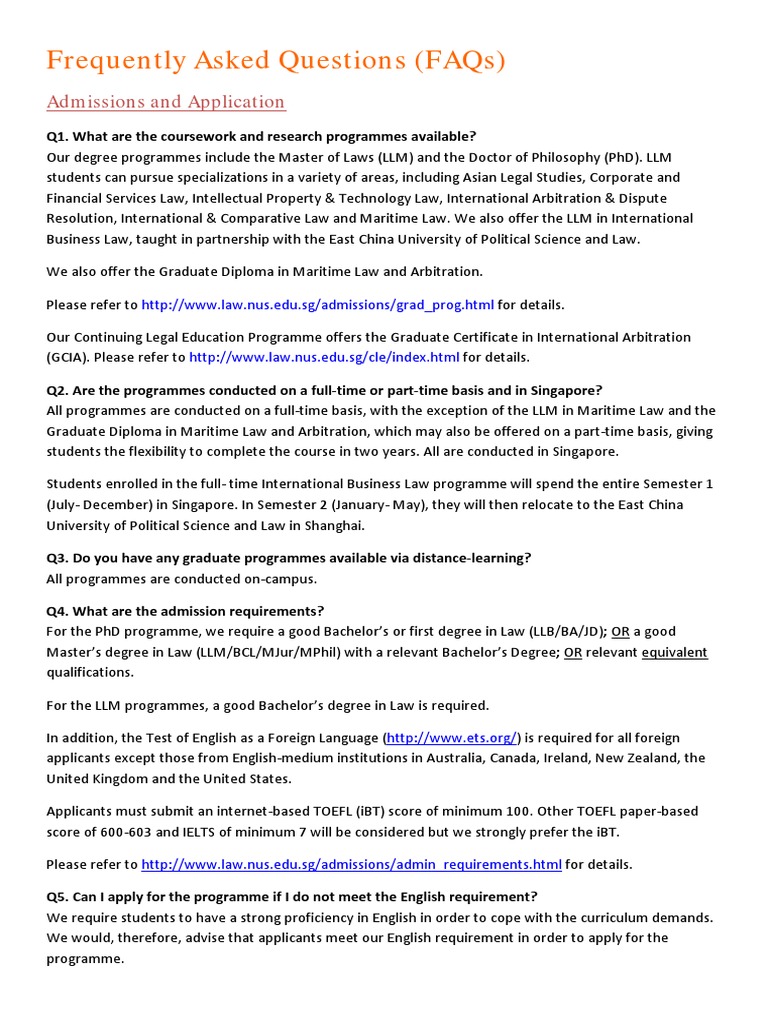 LLM FAQs | PDF | Academic Degree | Postgraduate Education
