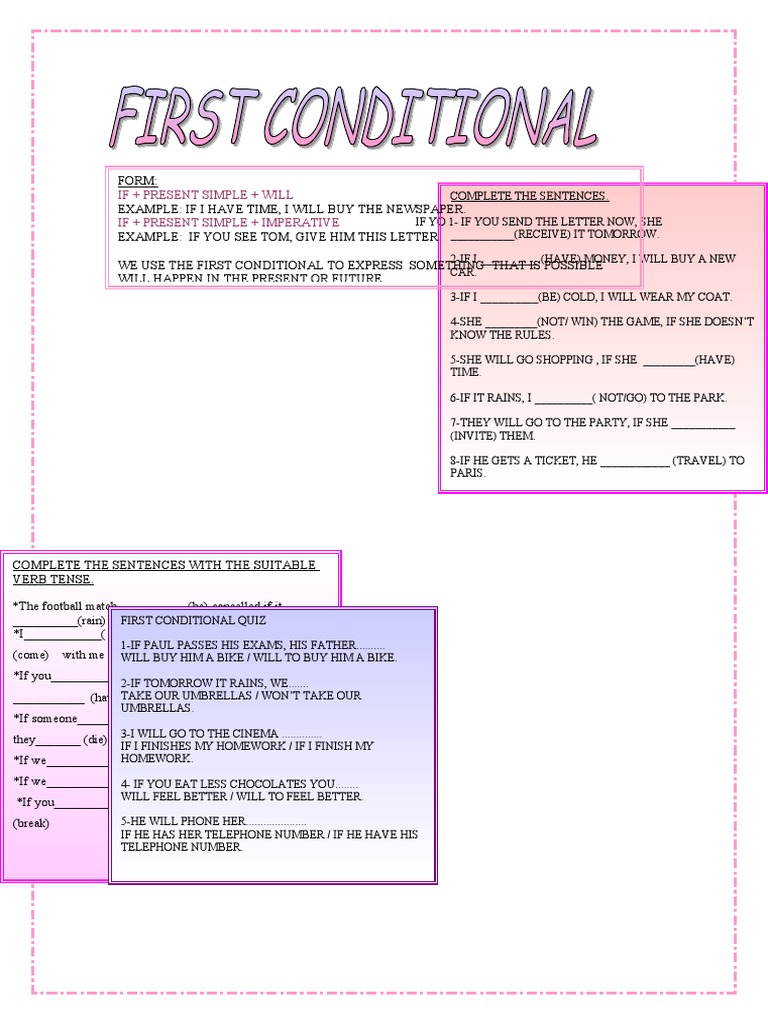 First Conditional Exercises for 2 ESO | PDF | Language Families | Syntax