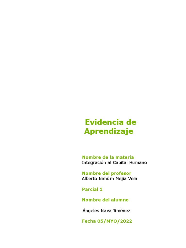 Integración de Capital Humano - Parcial 1 - P | PDF | Reclutamiento