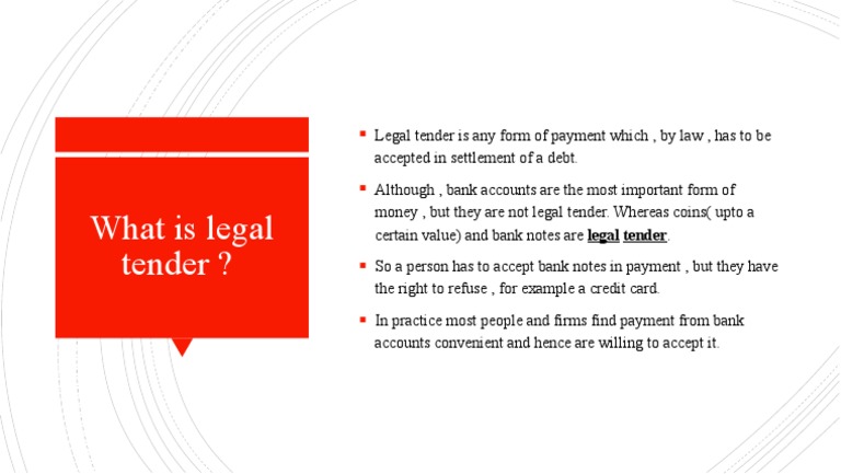 What Is Legal Tender PDF