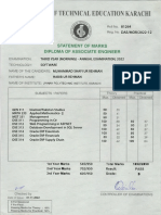 D A E 3rd Year Marksheet PDF