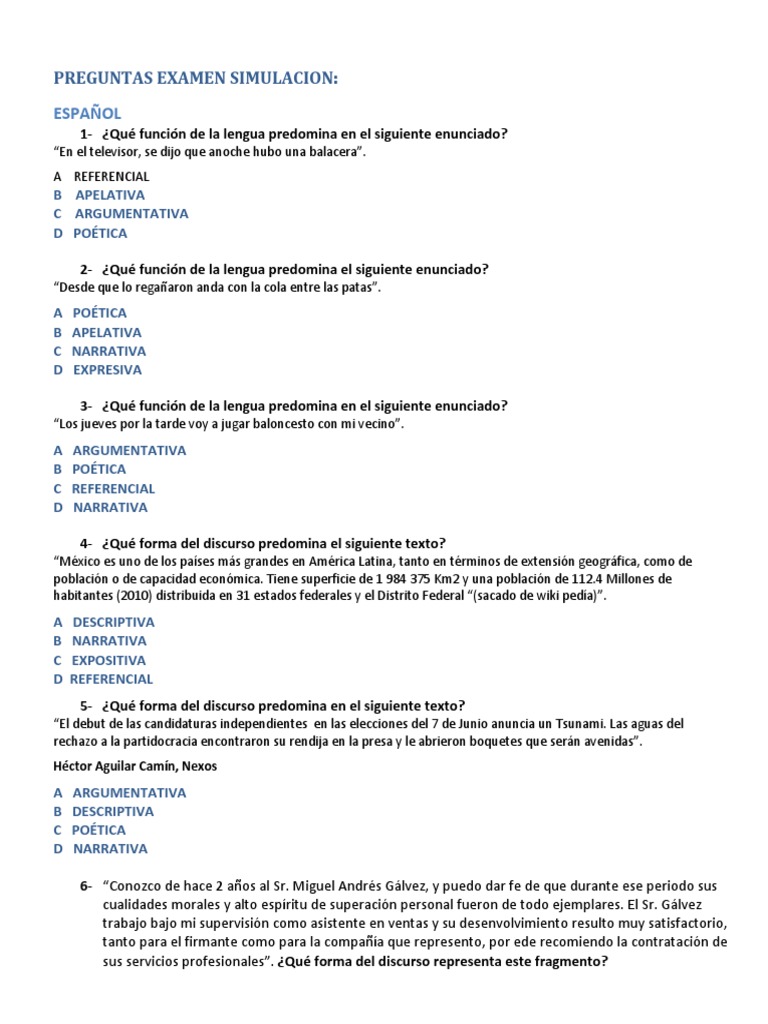 Preguntas examen simulacion universidad pdf argumento proposici n