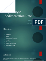 Erythrocyte Sedimentation Rate (ESR) Mechanism and Factors