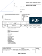 CIP Purchase Order for Maintenance Services