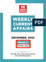 Weekly Current Affairs December 2022: Useful for CSE, ESE, PSUs, State Services Exams, SSC and Banking Exams