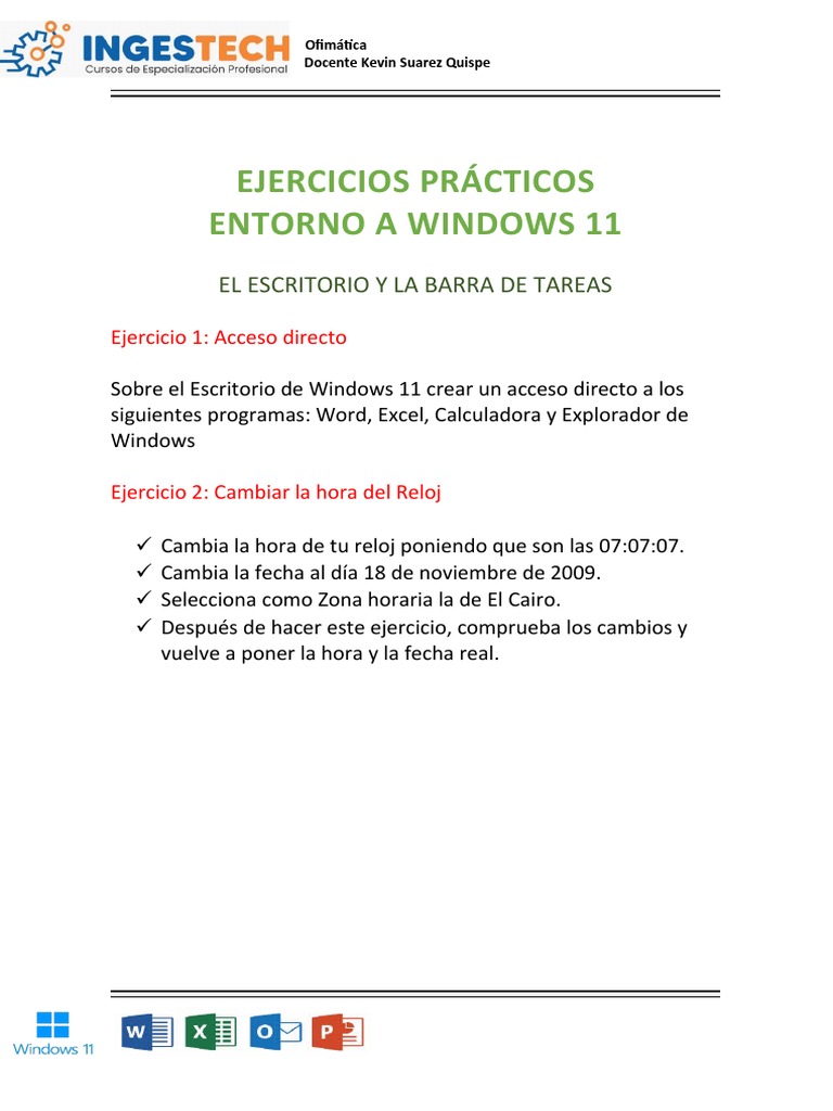 Ejercicios Prácticos de Windows 11 | PDF | Archivo de computadora ...