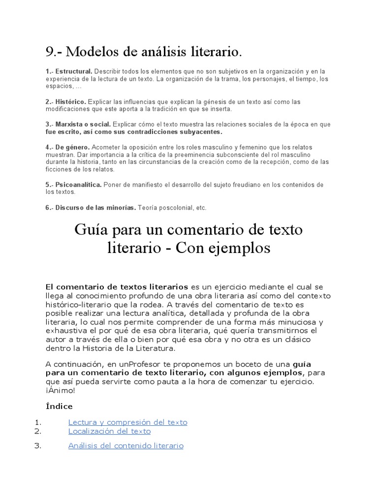 Modelos de Análisis Literario | PDF | Autor | Lingüística