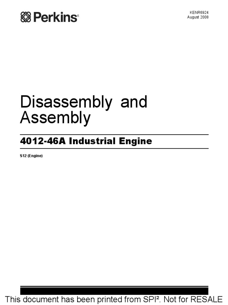 Disassembly and Assembly 401246A Industrial Engine PDF Internal