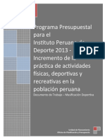 PRACTICA DE ACTIVIDADES FISICAS DEPORTIVAS Y RECREATIVAS DE LA POBLACION PERUANA (1)