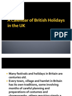 A Calendar of British Holidays in The UK