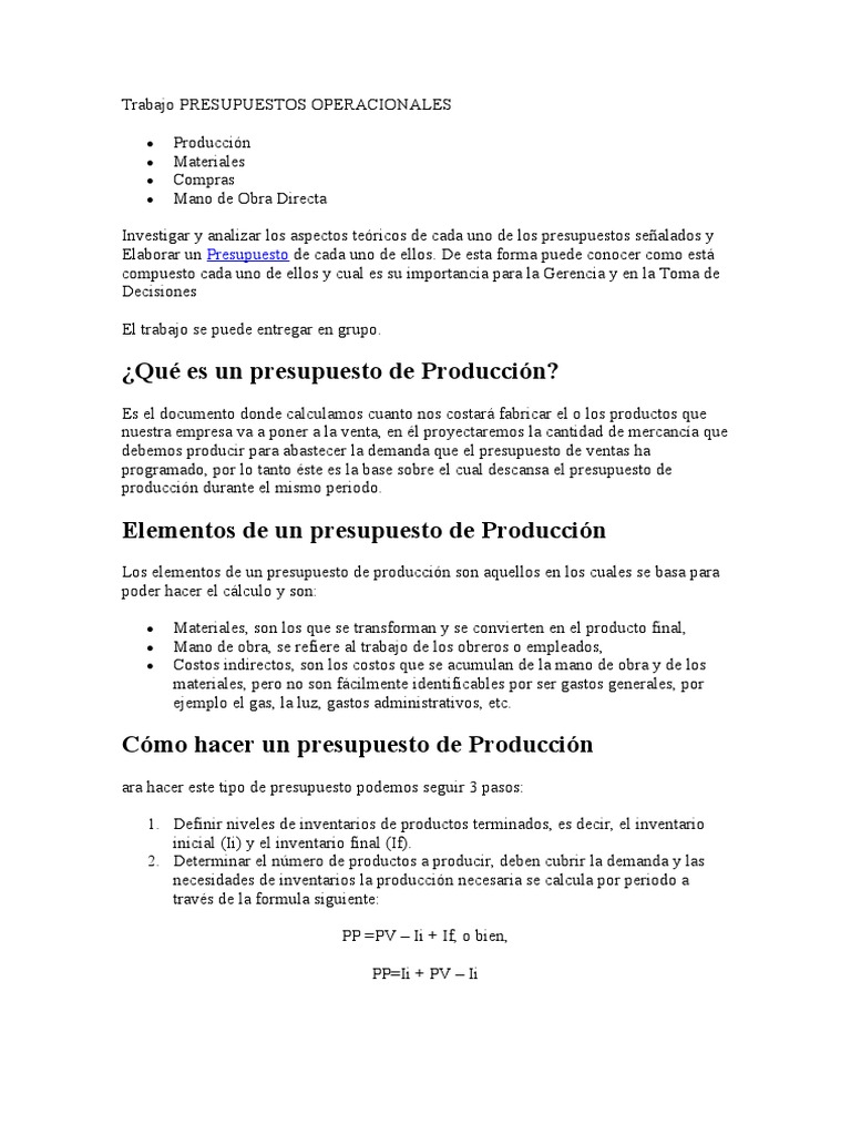 Guía Completa de Presupuestos de Producción | PDF | Finanzas y dinero