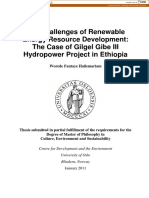 The Challenges of Renewable Energy Resource Development: The Case of Gilgel Gibe III Hydropower Project in Ethiopia