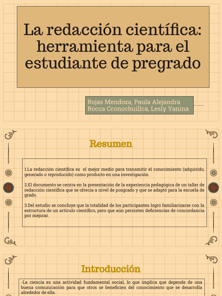 Taller de Redacción Científica para Estudiantes | PDF | Sumario ...