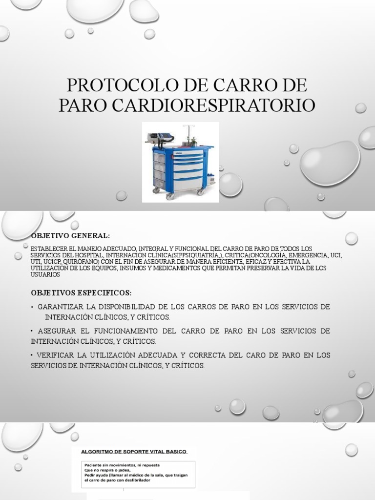 Protocolo de Carro de Paro Cardiorespiratorio | PDF | Medicamentos con