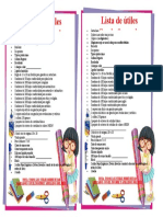 Lista de Utiles 2º 1 Grado 2023