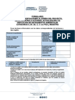 Formulario Actualizacion Unificacion y Cambios o Modificaciones Al Diseno Del Proyecto Obra Industria o Actividad