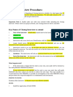 Closing Interview Procedure