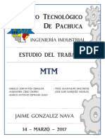 Instituto Tecnológico de Pachuca: Ingeniería Industrial Estudio Del Trabajo Ii