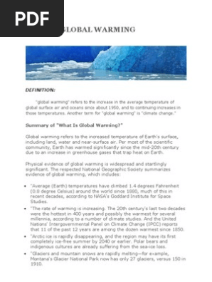 Global Warming Definition Pdf