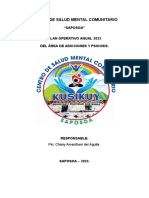 Plan Centro de Salud Mental Comunitario-Servicio de Adicciones y Psicosis